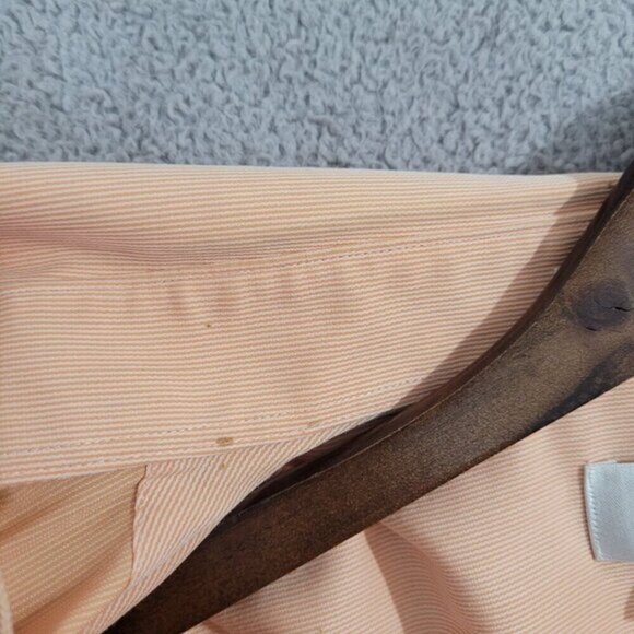 Enro Mens Peach Long Sleeve  Dress Shirt‎ Size 16 100% Cotton  JCT - Picture 6 of 8